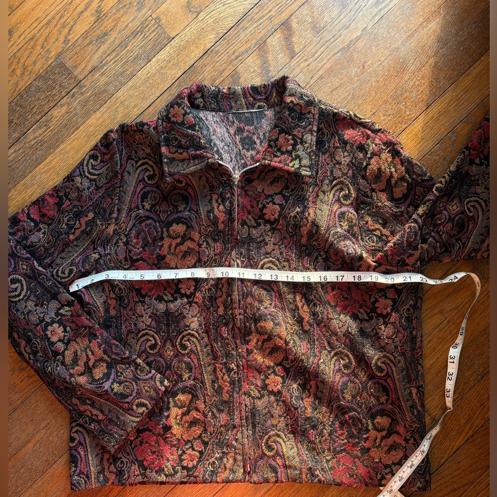 Vintage Floral Tapestry Zip Jacket | Statement Vintage | Size Medium - Picture 4 of 5